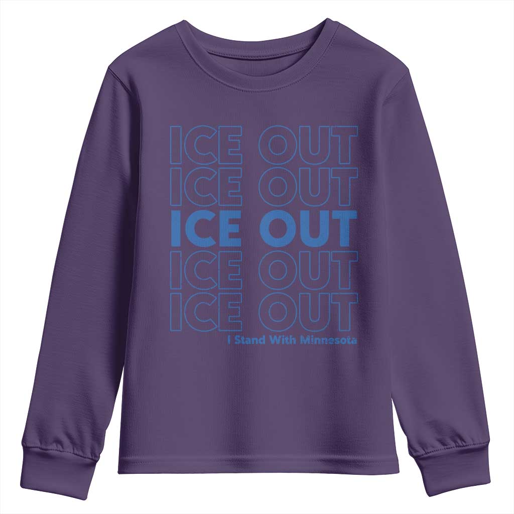 ICE Out Youth Sweatshirt I Stand With Minnesota Minneapolis Anti ICE