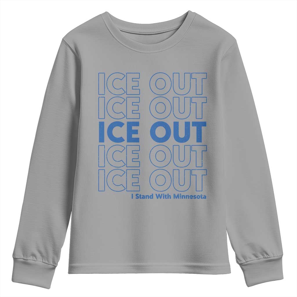 ICE Out Youth Sweatshirt I Stand With Minnesota Minneapolis Anti ICE