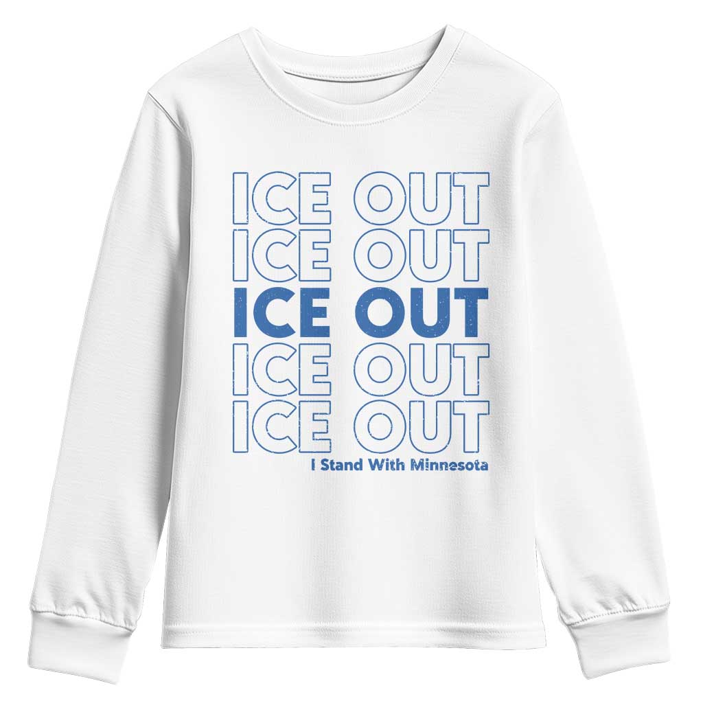 ICE Out Youth Sweatshirt I Stand With Minnesota Minneapolis Anti ICE