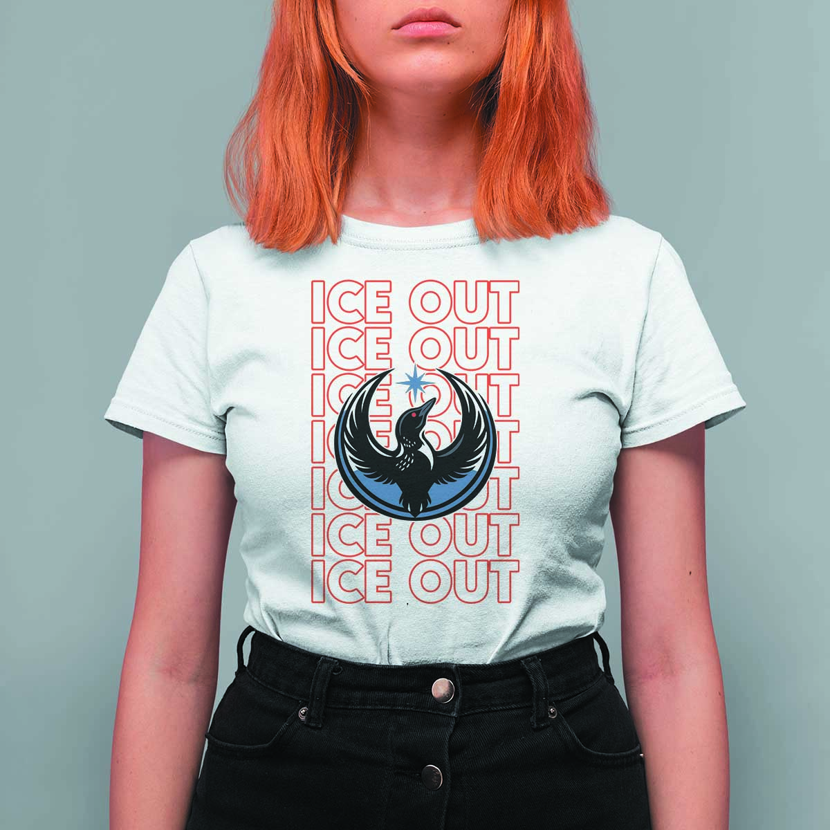 ICE Out T Shirt For Women Minneapolis Resist Anti ICE Immigration Protest