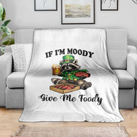 Funny Raccoon St Patricks Day Throw Blanket If I'm Moody Give Me Foody