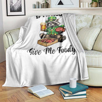 Funny Raccoon St Patricks Day Throw Blanket If I'm Moody Give Me Foody