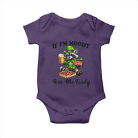 Funny Raccoon St Patricks Day Baby Onesie If I'm Moody Give Me Foody