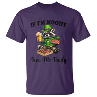 Funny Raccoon St Patricks Day T Shirt If I'm Moody Give Me Foody