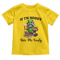 Funny Raccoon St Patricks Day Toddler T Shirt If I'm Moody Give Me Foody