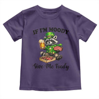 Funny Raccoon St Patricks Day Toddler T Shirt If I'm Moody Give Me Foody