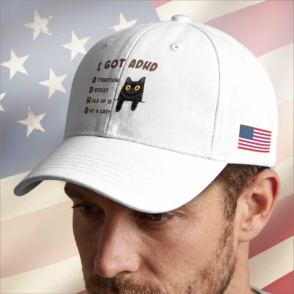 I Got ADHD is that A Cat Baseball Cap Funny Cat Lover