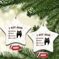 I Got ADHD is that A Cat Ceramic Ornament Funny Cat Lover