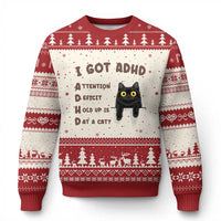I Got ADHD is that A Cat Ugly Christmas Sweater Funny Cat Lover