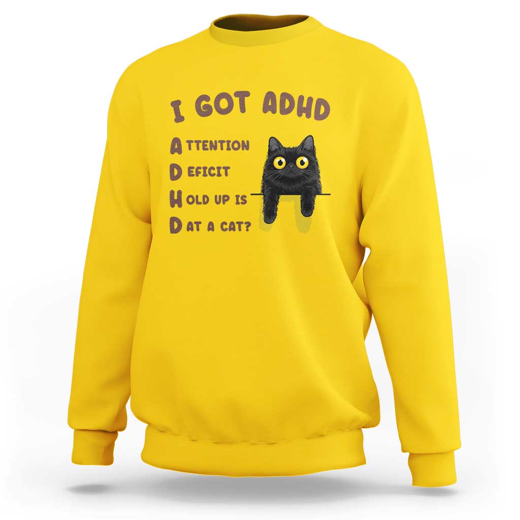 I Got ADHD is that A Cat Sweatshirt Funny Cat Lover