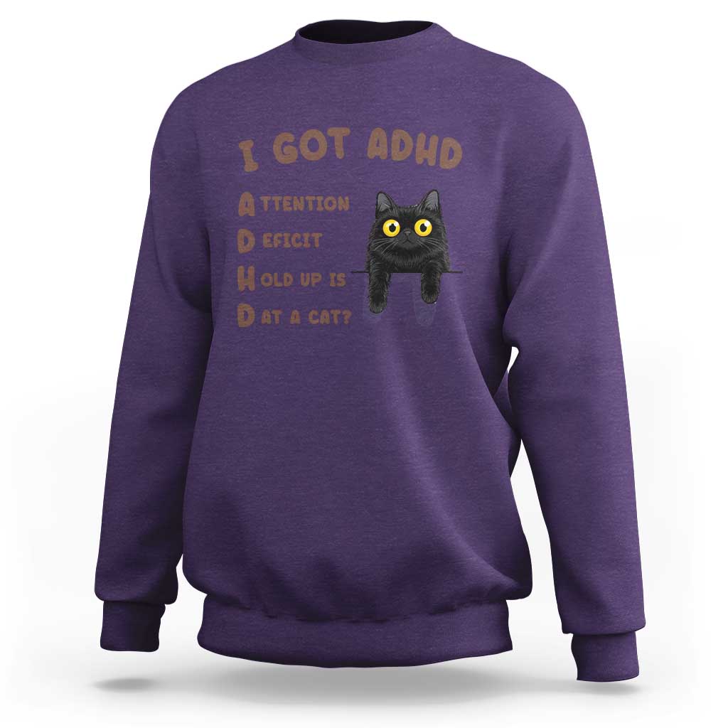 I Got ADHD is that A Cat Sweatshirt Funny Cat Lover