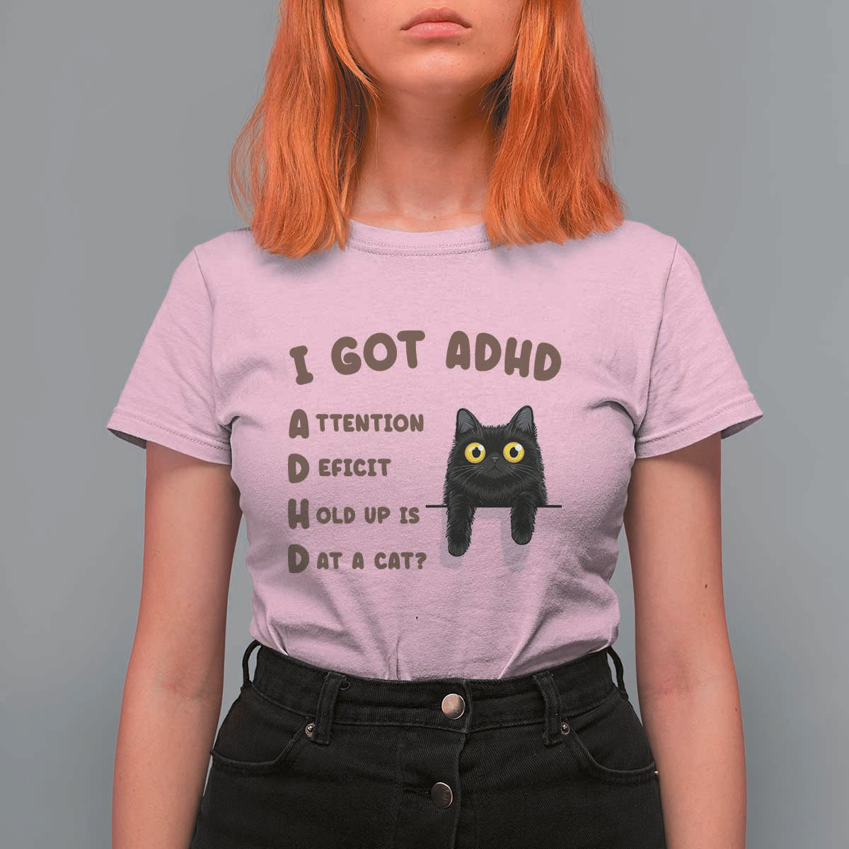 I Got ADHD is that A Cat T Shirt For Women Funny Cat Lover
