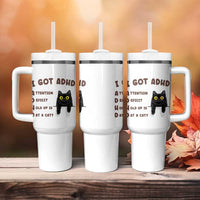 I Got ADHD is that A Cat Tumbler With Handle Funny Cat Lover