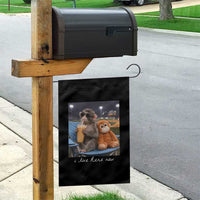 Funny Punch Monkey Baseball Garden Flag I Live Here Now Ballpark Graphic
