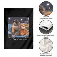 Funny Punch Monkey Baseball Garden Flag I Live Here Now Ballpark Graphic