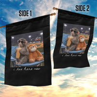 Funny Punch Monkey Baseball Garden Flag I Live Here Now Ballpark Graphic