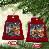 Funny Punch Monkey Baseball Ceramic Ornament I Live Here Now Ballpark Graphic