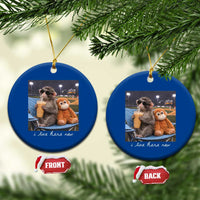 Funny Punch Monkey Baseball Ceramic Ornament I Live Here Now Ballpark Graphic