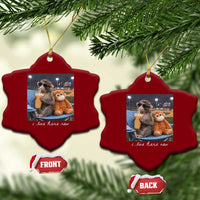 Funny Punch Monkey Baseball Ceramic Ornament I Live Here Now Ballpark Graphic