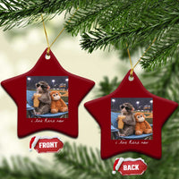 Funny Punch Monkey Baseball Ceramic Ornament I Live Here Now Ballpark Graphic