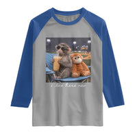 Funny Punch Monkey Baseball Raglan Shirt I Live Here Now Ballpark Graphic
