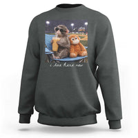 Funny Punch Monkey Baseball Sweatshirt I Live Here Now Ballpark Graphic