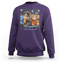 Funny Punch Monkey Baseball Sweatshirt I Live Here Now Ballpark Graphic