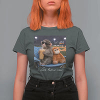 Funny Punch Monkey Baseball T Shirt For Women I Live Here Now Ballpark Graphic