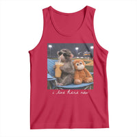 Funny Punch Monkey Baseball Tank Top I Live Here Now Ballpark Graphic