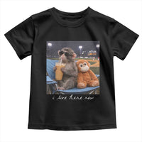 Funny Punch Monkey Baseball Toddler T Shirt I Live Here Now Ballpark Graphic