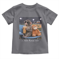 Funny Punch Monkey Baseball Toddler T Shirt I Live Here Now Ballpark Graphic