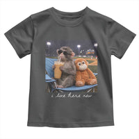 Funny Punch Monkey Baseball Toddler T Shirt I Live Here Now Ballpark Graphic
