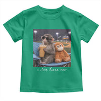 Funny Punch Monkey Baseball Toddler T Shirt I Live Here Now Ballpark Graphic