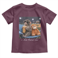 Funny Punch Monkey Baseball Toddler T Shirt I Live Here Now Ballpark Graphic