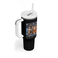 Funny Punch Monkey Baseball Tumbler With Handle I Live Here Now Ballpark Graphic