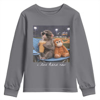 Funny Punch Monkey Baseball Youth Sweatshirt I Live Here Now Ballpark Graphic