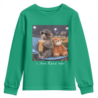 Funny Punch Monkey Baseball Youth Sweatshirt I Live Here Now Ballpark Graphic
