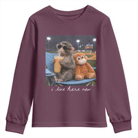 Funny Punch Monkey Baseball Youth Sweatshirt I Live Here Now Ballpark Graphic