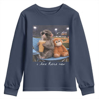 Funny Punch Monkey Baseball Youth Sweatshirt I Live Here Now Ballpark Graphic