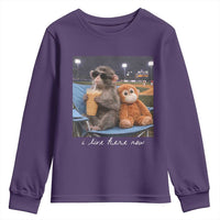 Funny Punch Monkey Baseball Youth Sweatshirt I Live Here Now Ballpark Graphic