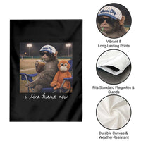 I Live Here Now Punch Monkey Garden Flag Funny Drinking Iced Coffee Baseball Field