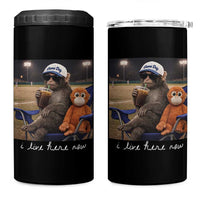 I Live Here Now Punch Monkey 4 in 1 Can Cooler Tumbler Funny Drinking Iced Coffee Baseball Field
