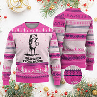 I Need A Hug from A Baddie Ugly Christmas Sweater Funny Frog Saying Quote