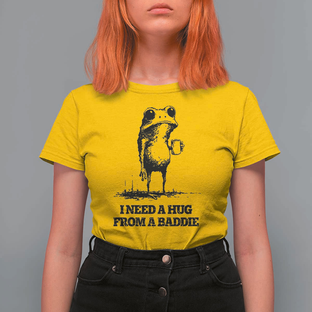 I Need A Hug from A Baddie T Shirt For Women Funny Frog Saying Quote