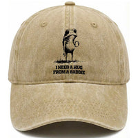 I Need A Hug from A Baddie Washed Cotton Baseball Cap Funny Frog Saying Quote