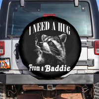 I Need A Hug from A Baddie Spare Tire Cover Funny Raccoon Smoking Sarcastic