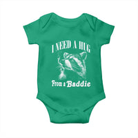 I Need A Hug from A Baddie Baby Onesie Funny Raccoon Smoking Sarcastic
