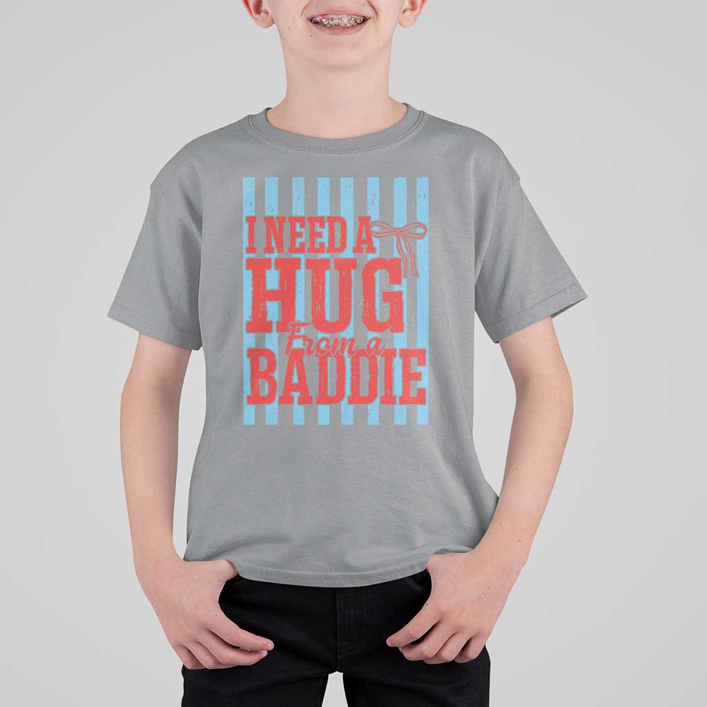 I Need A Hug from A Baddie T Shirt For Kid Retro Game Day Season Funny Saying Quote