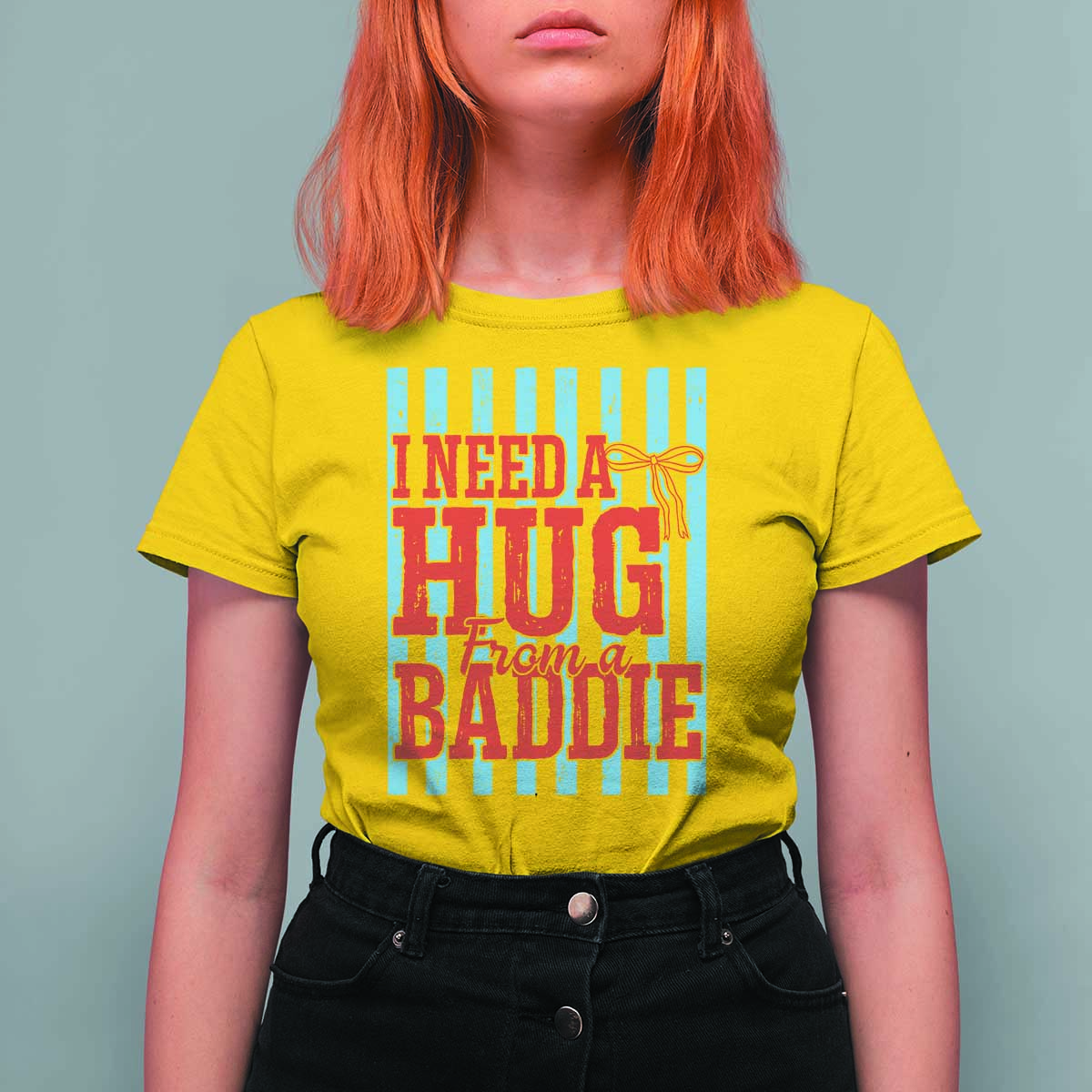 I Need A Hug from A Baddie T Shirt For Women Retro Game Day Season Funny Saying Quote