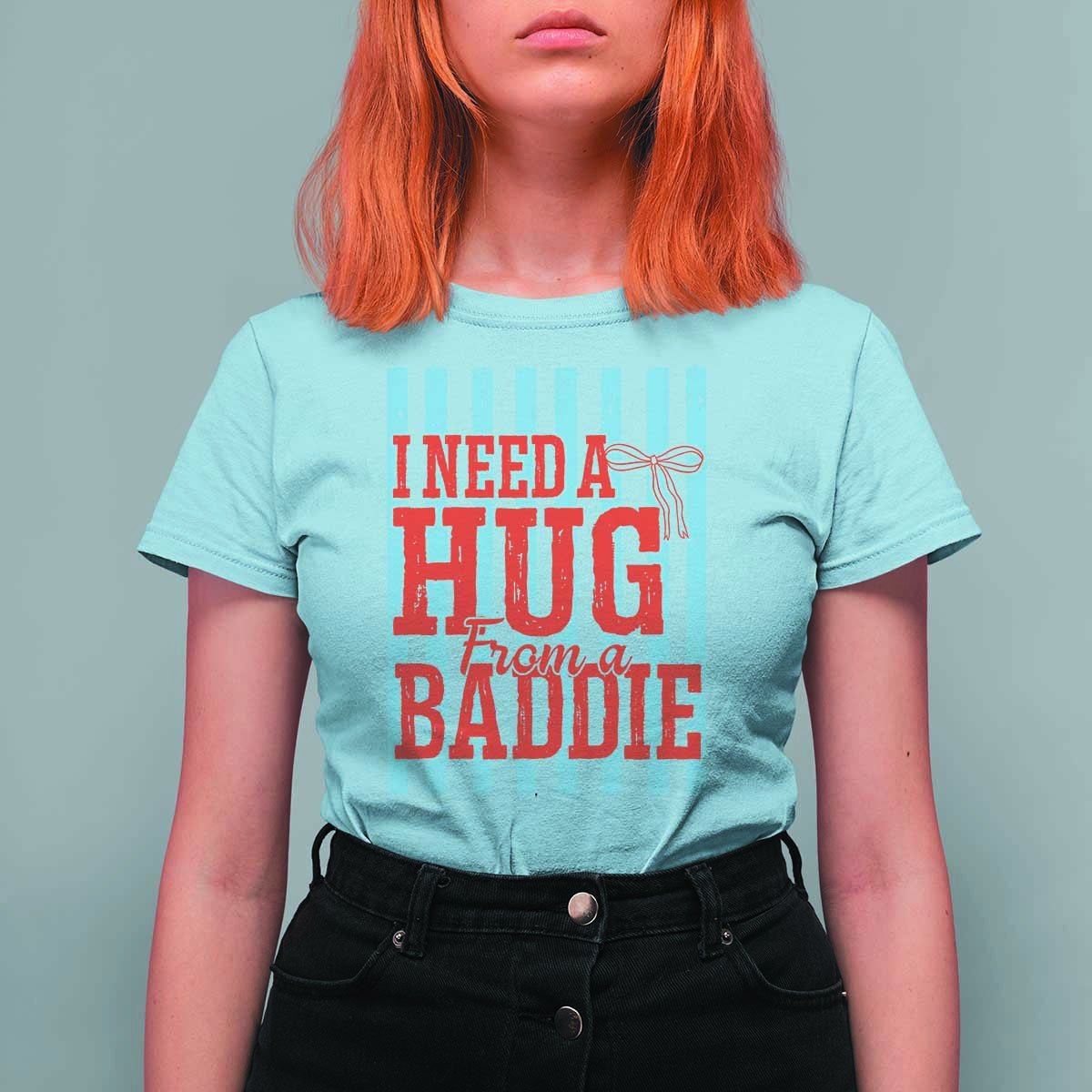 I Need A Hug from A Baddie T Shirt For Women Retro Game Day Season Funny Saying Quote
